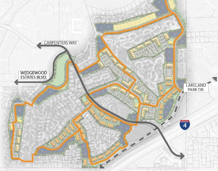 The developer of the proposed Gibson Trails plans to keep Wedgewood Golf Course's current cart path configuration and transform it into a "walking park."