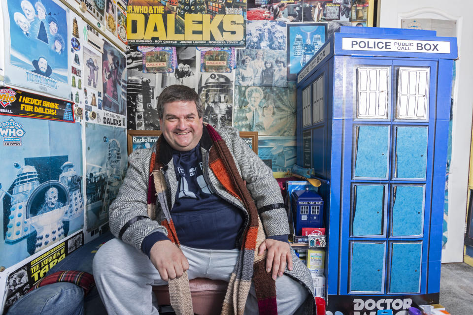 A Doctor Who superfan has laid claim to having the world’s largest collection of the show’s memorabilia - after spending over £100,000 on “at least a million” items. Brian Mattocks, 50, says he became “obsessed” with the hit BBC series after watching an episode in 1979 which ended on a cliffhanger - and he hasn’t missed an episode since. His loving parents bought the then nine-year-old boy a Dalek action figure which kickstarted his lifelong passion for collecting items from the show. Daleks are a fictional extraterrestrial race of mutants which are found in the series which has been running on BBC One since 1963. A Welsh schoolgirl, Lily Connors, recently bagged a Guinness World Record after amassing 6,641 Doctor Who items. Devoted Brian believes his "shrine" could easily beat but it would “take months to count”.