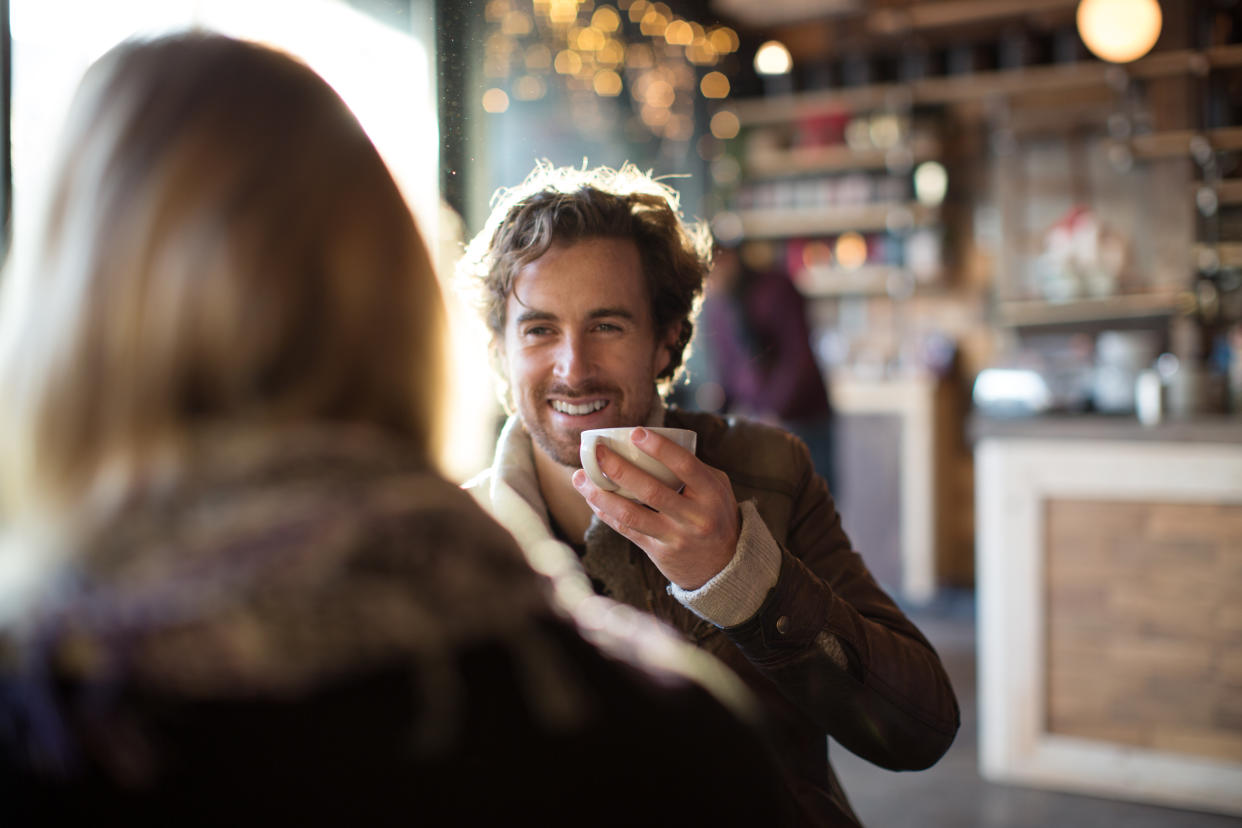 Two exes having coffee. (Getty Images)