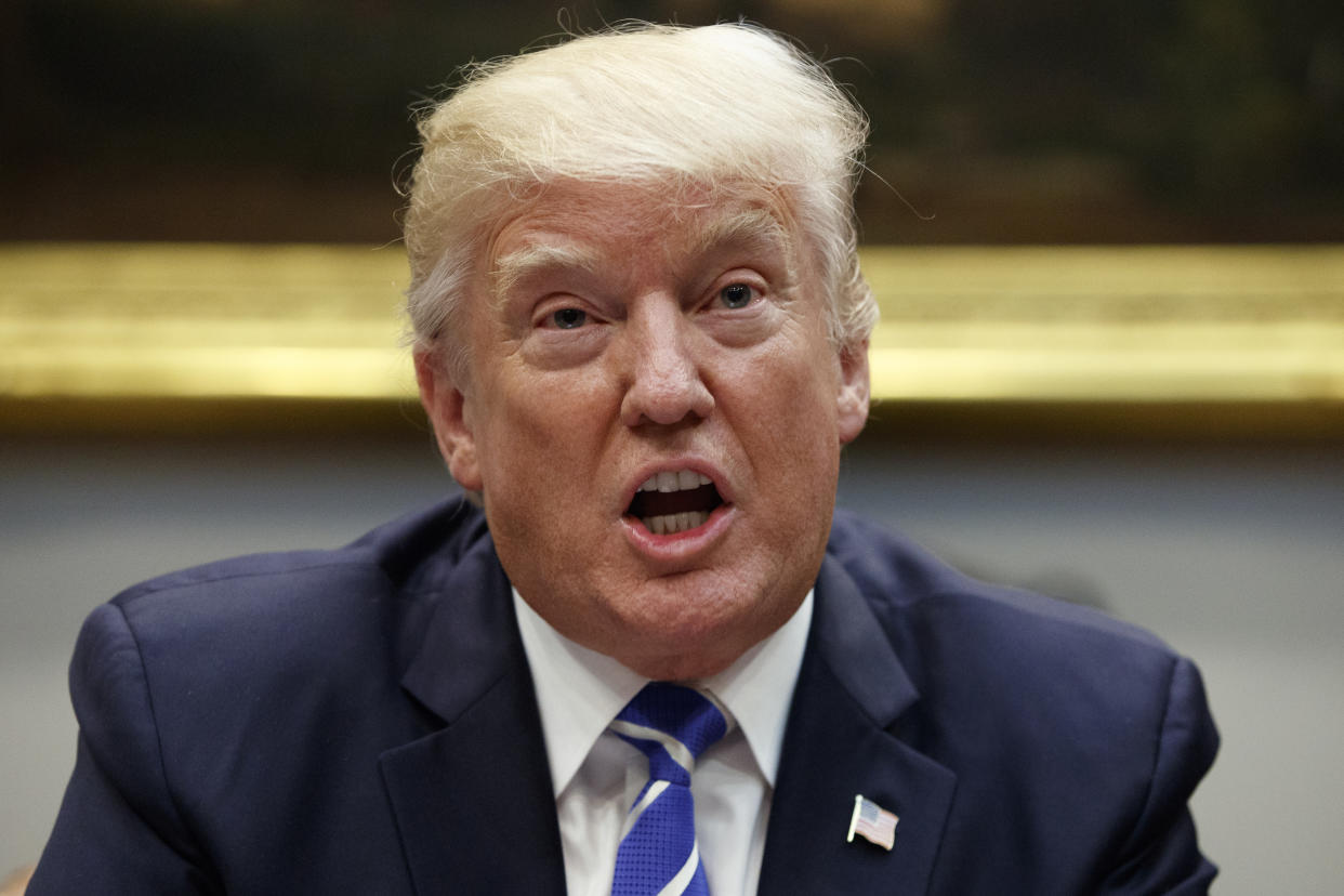 President Trump speaks during a meeting with congressional leaders and administration officials on tax reform at the White House Sept. 5. (Photo: Evan Vucci/AP)