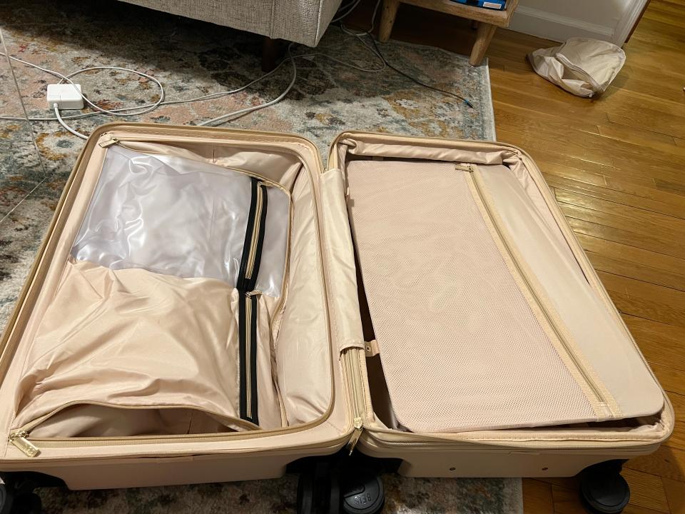 inside of the beis suitcase