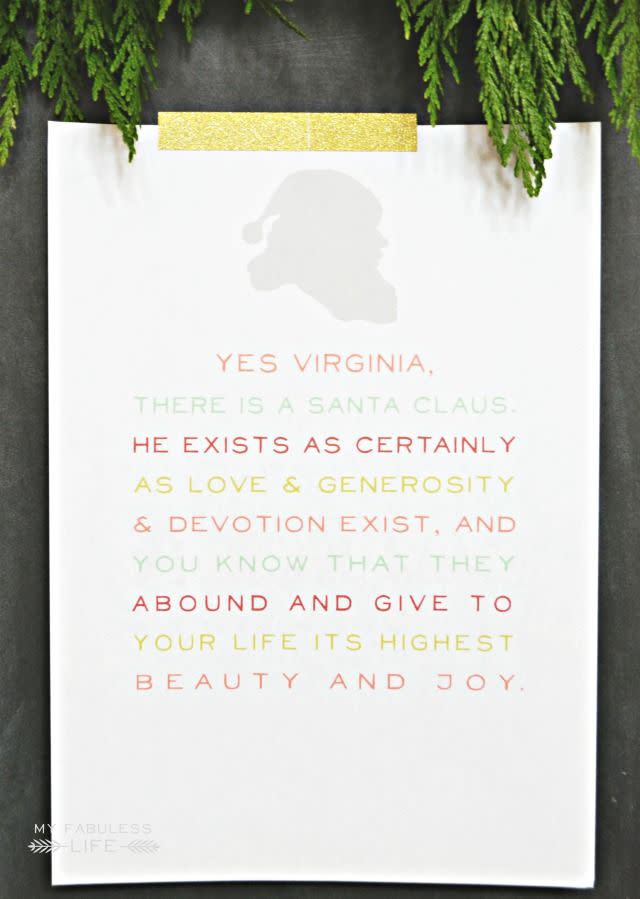 Printable 'Yes, Virginia' Artwork