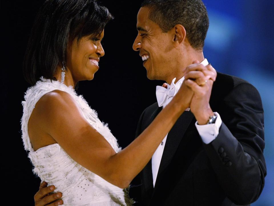 Barack and Michelle Obama dancing