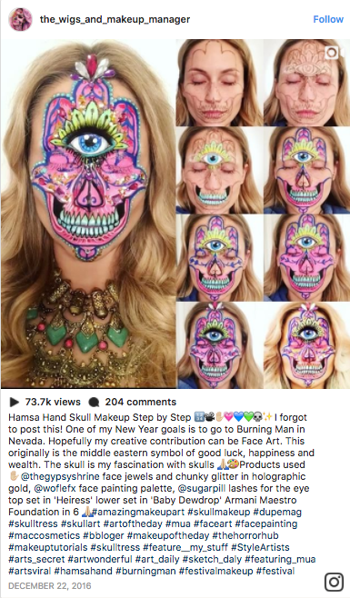 Forget Halloween, Vanessa Davis proves that you can wear skull makeup all year round with her elaborate looks on Instagram.