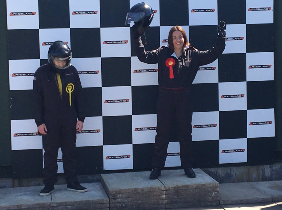 Kezia Dugdale pretended to win at go-karting