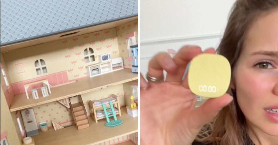 A TikTok has slammed Kmart's inclusion of scales in its toy dollhouse. Photo: TikTok.com/@simonenavybox/