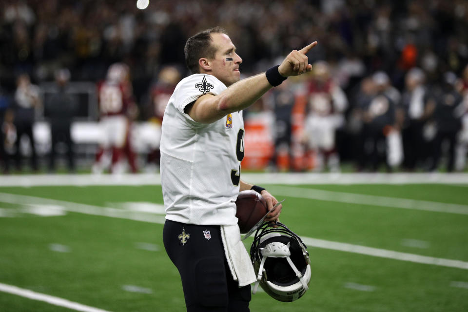 People from all across the sports world took to social media on Monday night to congratulate Drew Brees after he broke the NFL’s all-time passing record. (Getty Images)