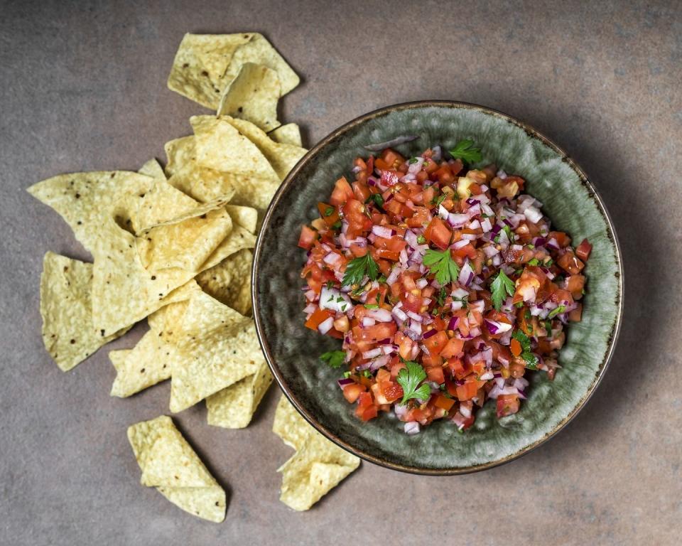 <p><strong>This veggie-powered choice is packed with tons of flavor and antioxidants, and it's virtually void of any saturated fat.</strong> Bonus points for using veggie sticks instead of chips for dipping!</p>