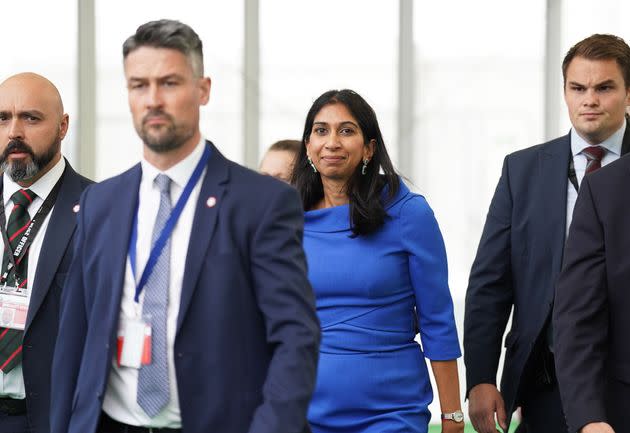 Suella Braverman at the Conservative Party annual conference in Birmingham. (Photo: Stefan Rousseau - PA Images via Getty Images)