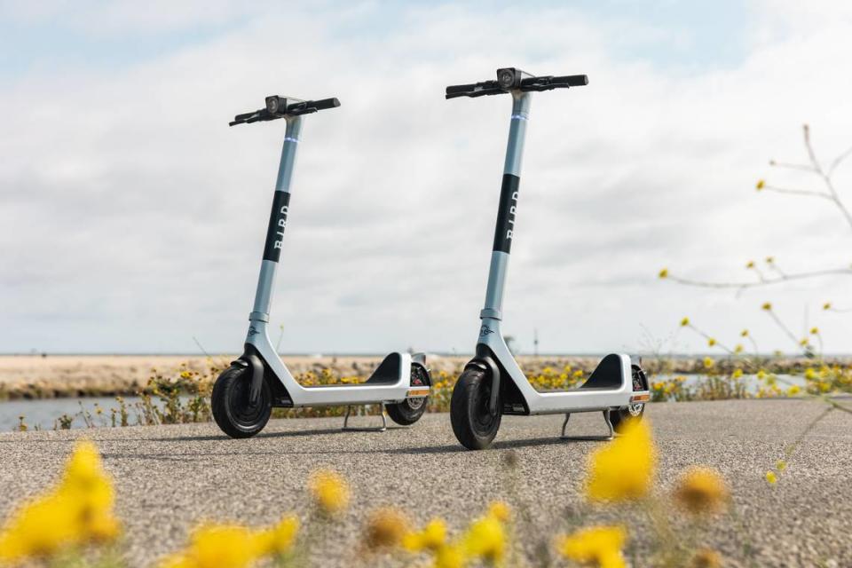 Fifty electric Bird scooters will be available in Matthews starting Friday.