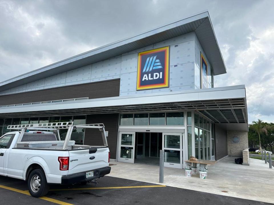 A new Aldi supermarket is about to open at Midway Crossings mall in the summer of 2024. The store is seen here under construction on May 30, 2024.