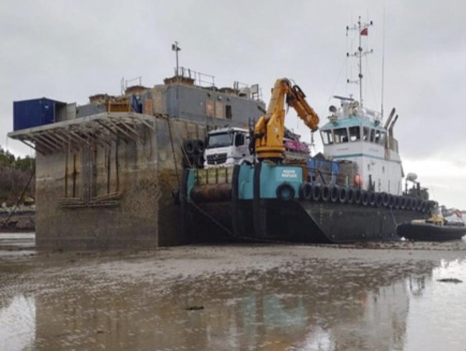 Locals are furious over delays in shifting the barge  (Lou-Lou Troup / SWNS)