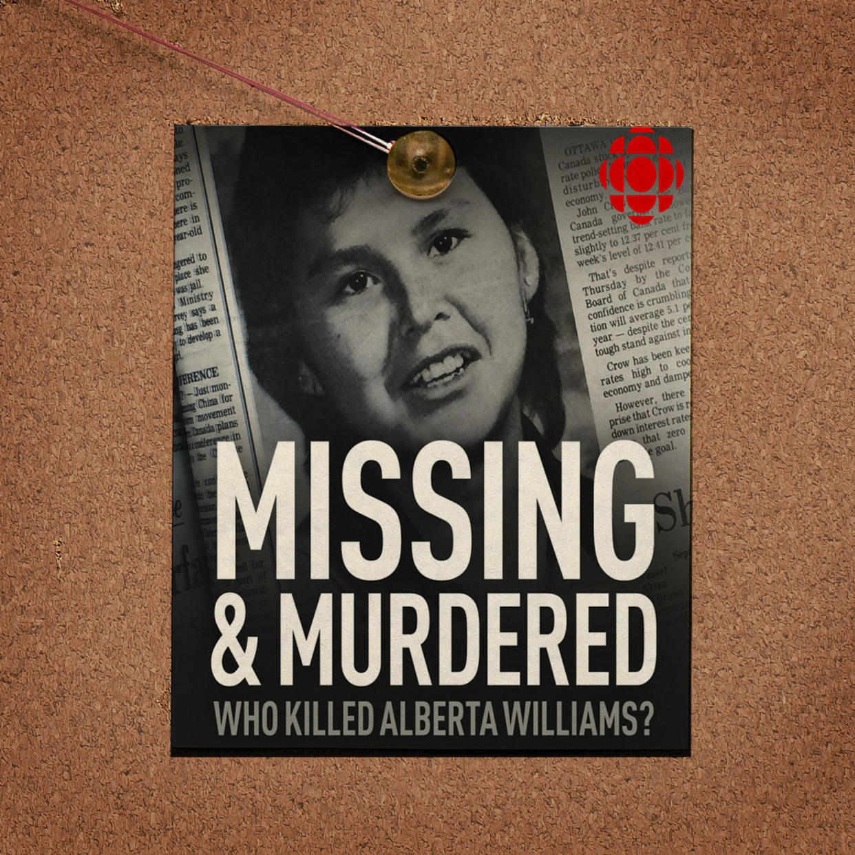 Missing and Murdered logo pinned to cork board (Kelsea Petersen / TODAY Illustration)