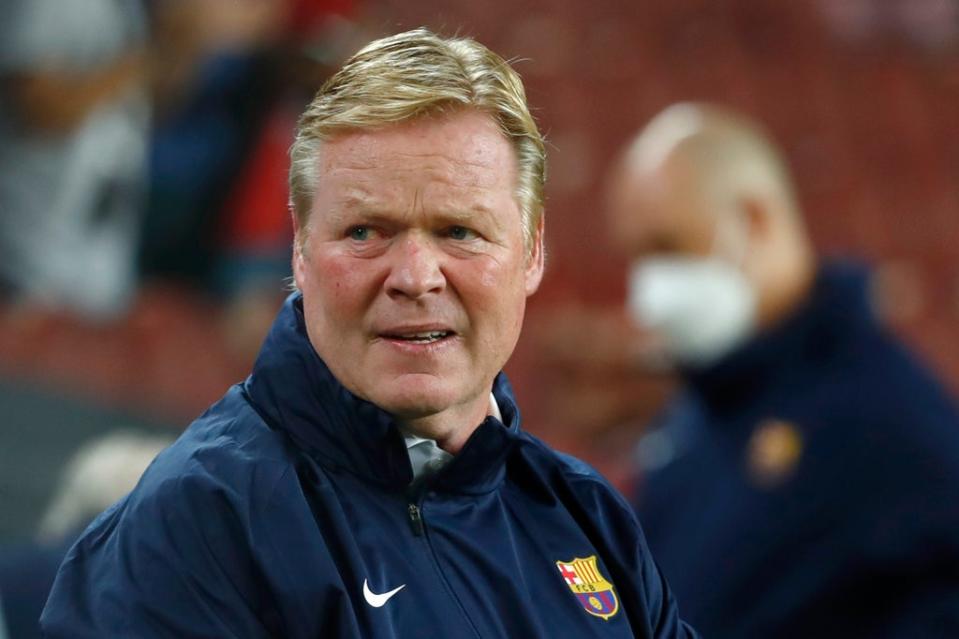 Ronald Koeman has come under pressure following Barcelona’s slow start to the season (Joan Monfort/AP/Press Association Images) (AP)