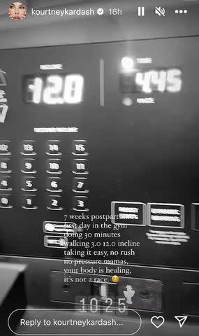 <p>Kourtney Kardashian/Instagram</p> Kourtney Kardashian's first day in the gym since welcoming her son Rocky in November