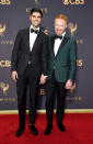 <p>Justin Mikita, left, and actor Jesse Tyler Ferguson attend the 69th Primetime Emmy Awards on Sept. 17, 2017. (Photo: Getty Images) </p>