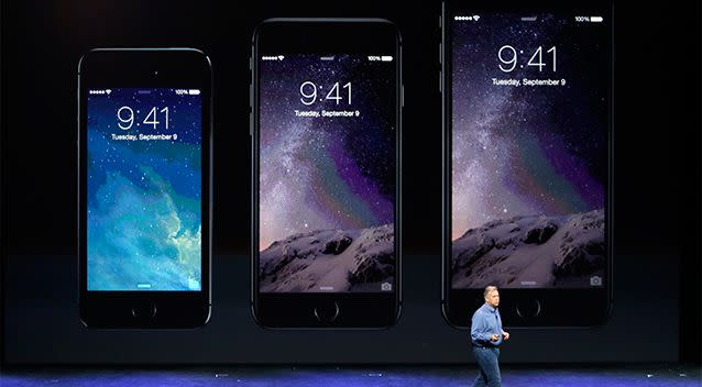 Apple has been under increasing pressure from financial analysts to up the screen size of its smartphones. Photo: AP