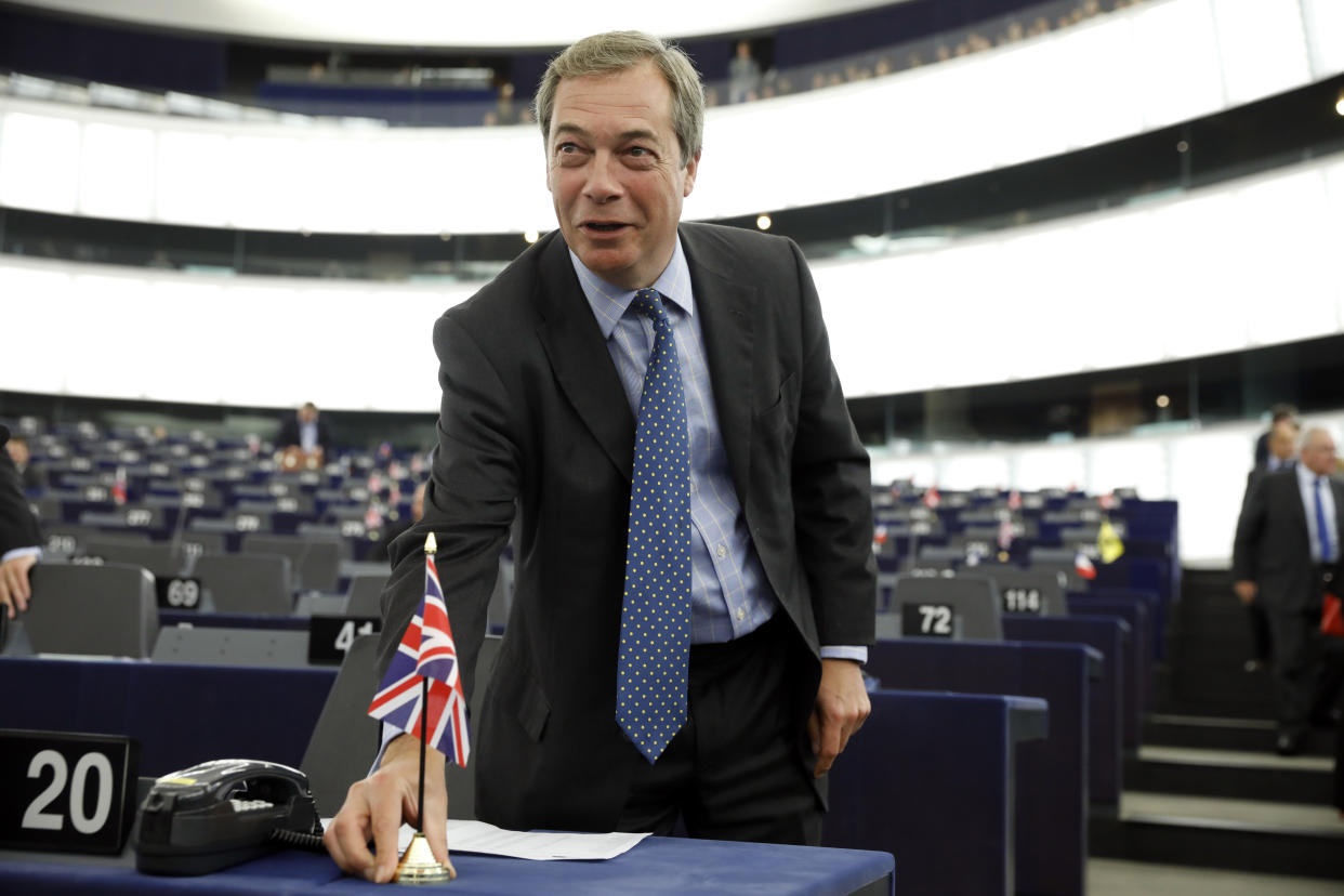 Former UK Independence Party leader and member of the European Parliament, Nigel Farage (Picture: AP Photo/Jean-Francois Badias)