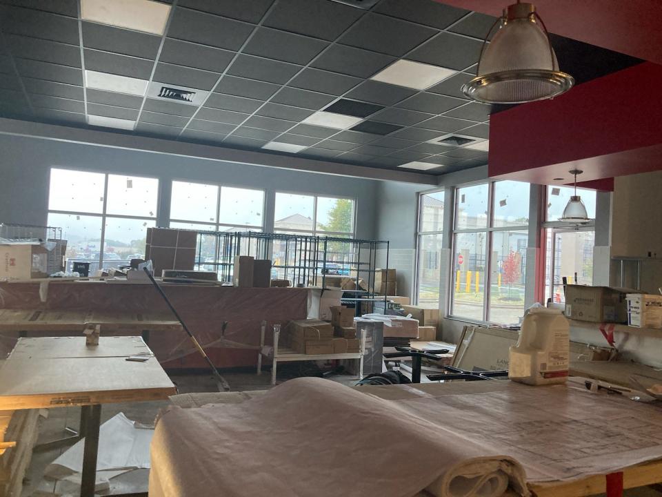 Hwy 55's dining room under construction on Oct. 20, 2023.