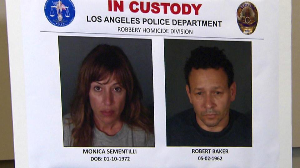 Monica Sementilli and Robert Baker booking photos. / Credit: Los Angeles Police Department