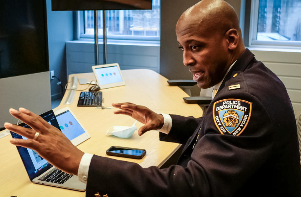 NYPD Capt. Tarik Sheppard, executive director of Metro ORCA, explains how the Metro ORCA’s shoplifting database works. (NBC News)