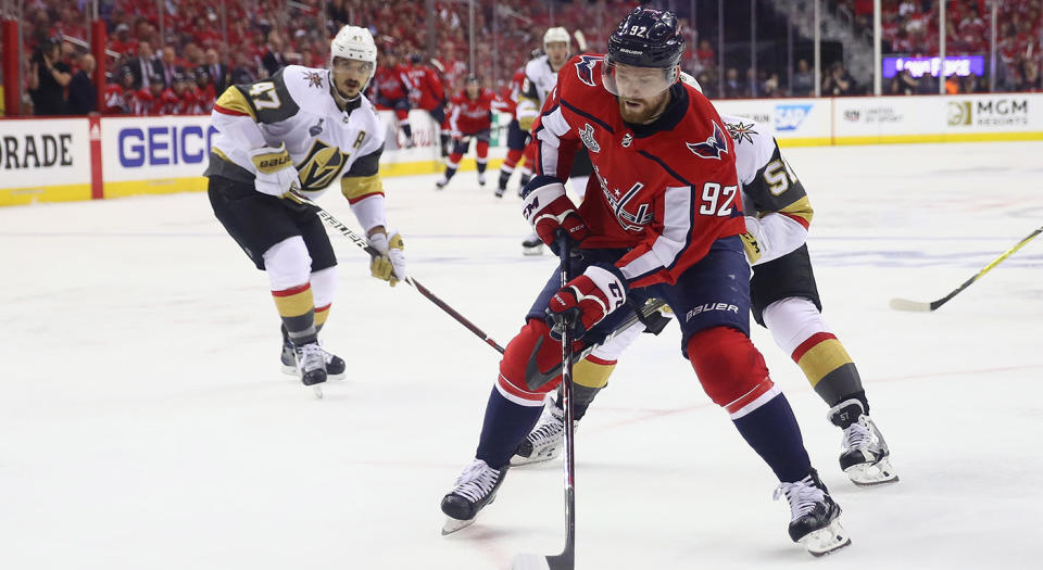 Evgeny Kuznetsov will be crucial as the Caps look to take a stranglehold in Game 4. (Gregory Shamus/Getty Images)