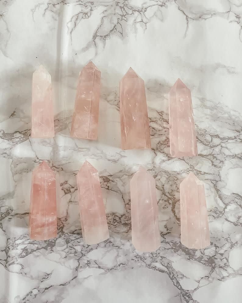 4) Rose Quartz Points