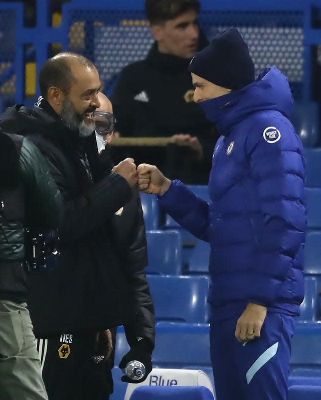 Nuno Espirito Santo (left) was pleased with a point 