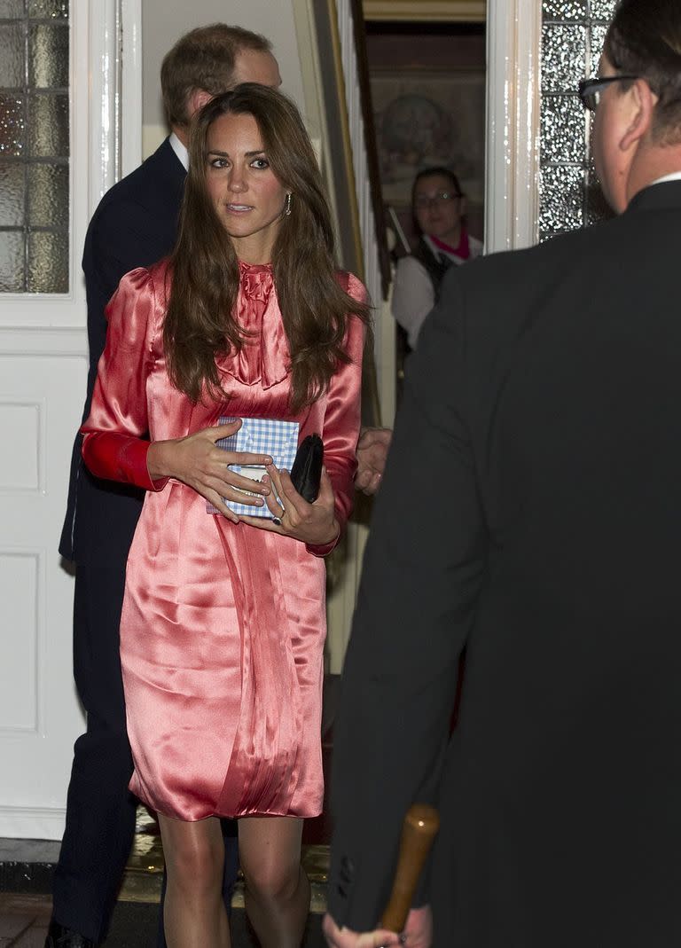 <p>Kate first wore this pink silk Stella McCartney dress back in 2011 at a dinner for Prince Philip's 90th birthday. </p>