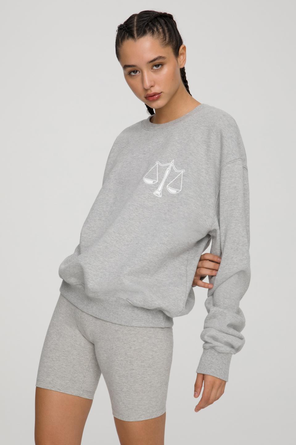 The Libra Zodiac Sweat Set by Good American. Sweatshirt, $124 and sweatpants, $105.