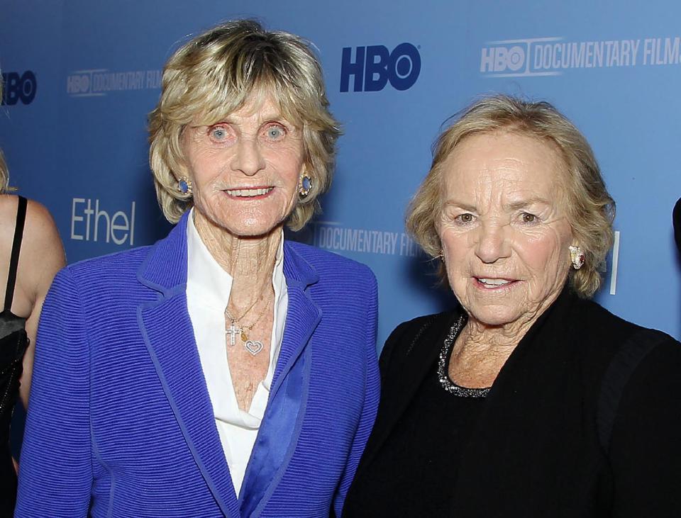 This Oct. 15, 2012 photo released by Starpix shows Jean Kennedy-Smith, left, and Ethel Kennedy at the premiere for the documentary, "Ethel: A First-Hand Look Inside The Kennedy Family," in New York. The film, about Ethel Kennedy, wife of the late Robert F. Kennedy, debuts on Oct. 18 at 9 p.m. EST on HBO. (AP Photo/Starpix, Marion Curtis)