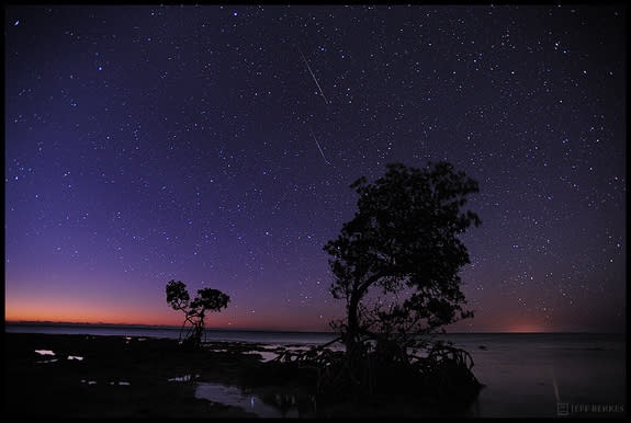 Photographer Jeff Berkes captured several Quadrantid meteors in this long-exposure image taken in the Florida Keys on Jan. 2, 2012 during the annual Quadrantid meteor shower the 2012 Quadrantid meteor shower. The 2015 Quadrantid meteor shower d