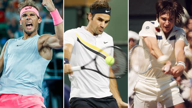 Nadal, Federer and Connors. Image: Getty