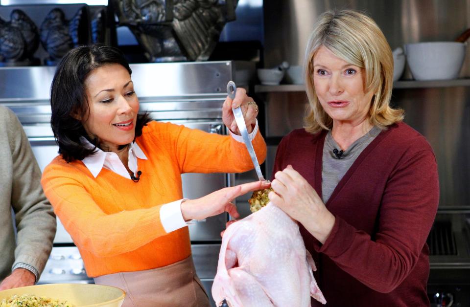 Martha Stewart making turkey on "Today" with Ann Curry in 2011.