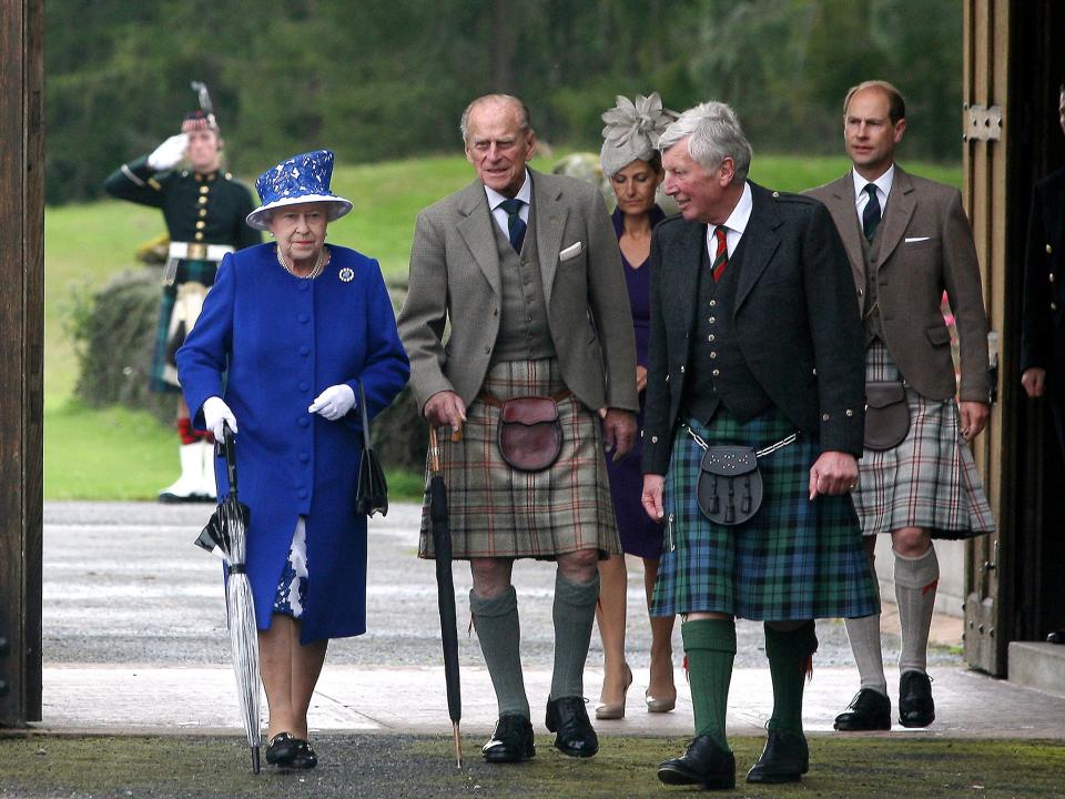 The Queen and Prince Philip attend a garden party at Balmoral Castle in August 2012AFP/Getty
