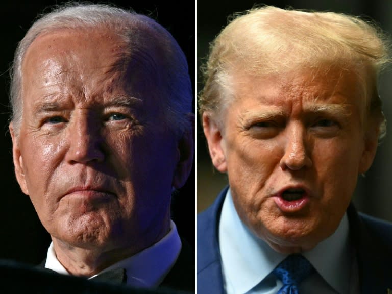 Joe Biden (left) and Donald Trump have not debated since the last election cycle in 2020 (Brendan SMIALOWSKI)