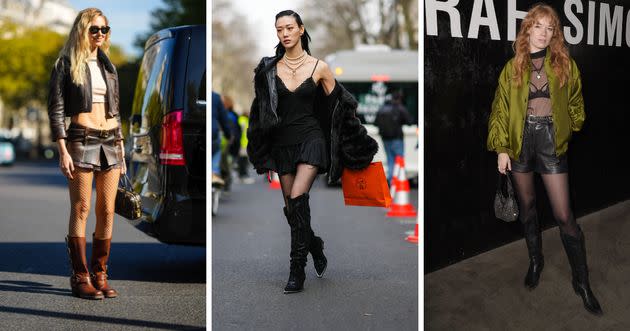 Guests at Paris and London Fashion Weeks in 2022 broke out their summery clothes over tights.