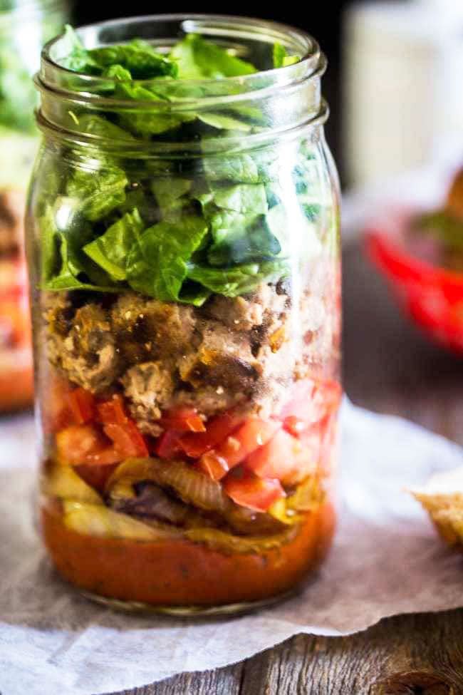 Turkey Burger Mason Jar Salad