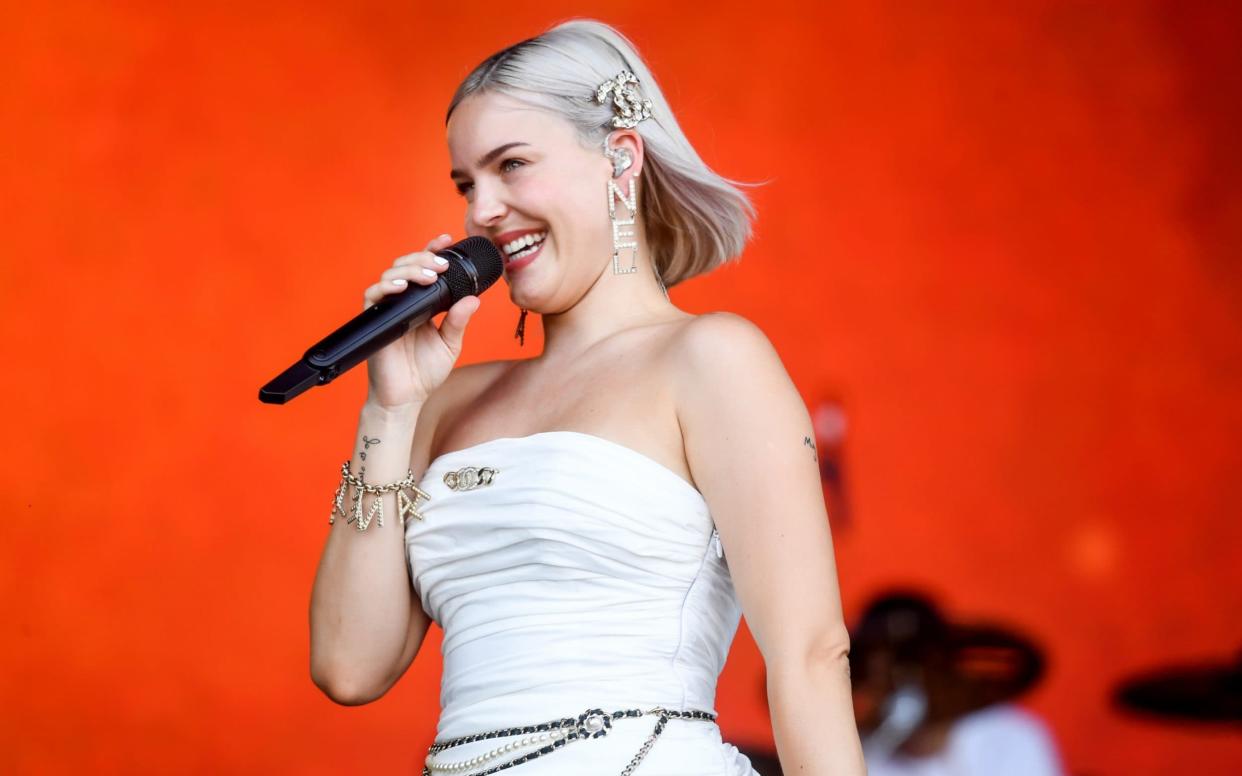 Anne-Marie, beloved by teens and children, performing on the Pyramid Stage on the fourth day of Glastonbury - Getty Images Europe