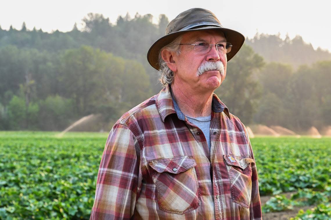 Burr Mosby, of Mosby Brothers Farm, poses for a photo on his farm on Aug. 8 near in Auburn. Mosby is part of a growing number of Pierce County farmers using cover crops in between seasons on their farms.