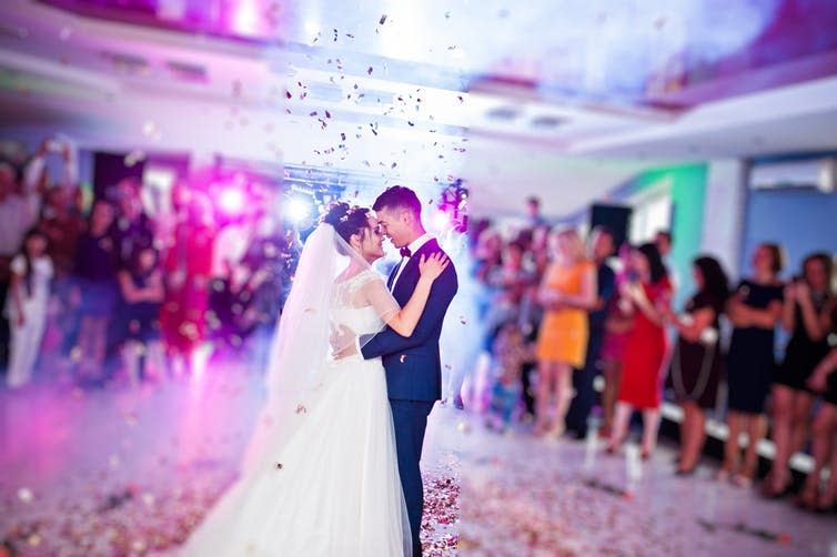 <span class="caption">Love has helped build human societies.</span> <span class="attribution"><a class="link " href="https://www.shutterstock.com/image-photo/touching-emotional-first-dance-couple-on-658196254" rel="nofollow noopener" target="_blank" data-ylk="slk:Wedding Stock Photo/Shutterstock;elm:context_link;itc:0;sec:content-canvas">Wedding Stock Photo/Shutterstock</a></span>