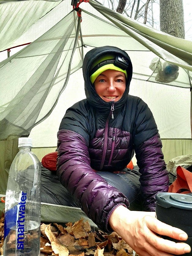 DeSanctis makes camp in December 2022 somewhere in western Ohio after flying from Colorado to begin the northern route of the American Discovery Trail. After completing the Appalachian Trail in 2015, DeSanctis set out on this longer, more arduous hike because “I wanted to be challenged,” she said.