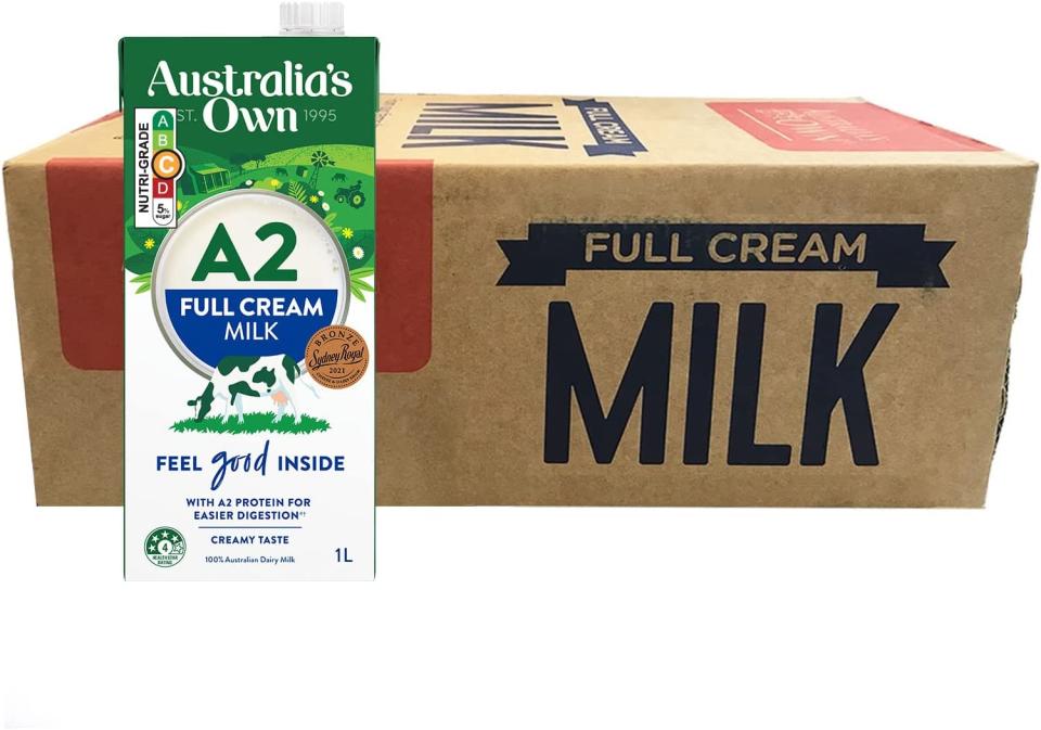 Milk for coffee: Australia's Own A2 Full Cream UHT Milk