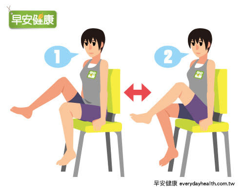 sit on a chair and raise your legs