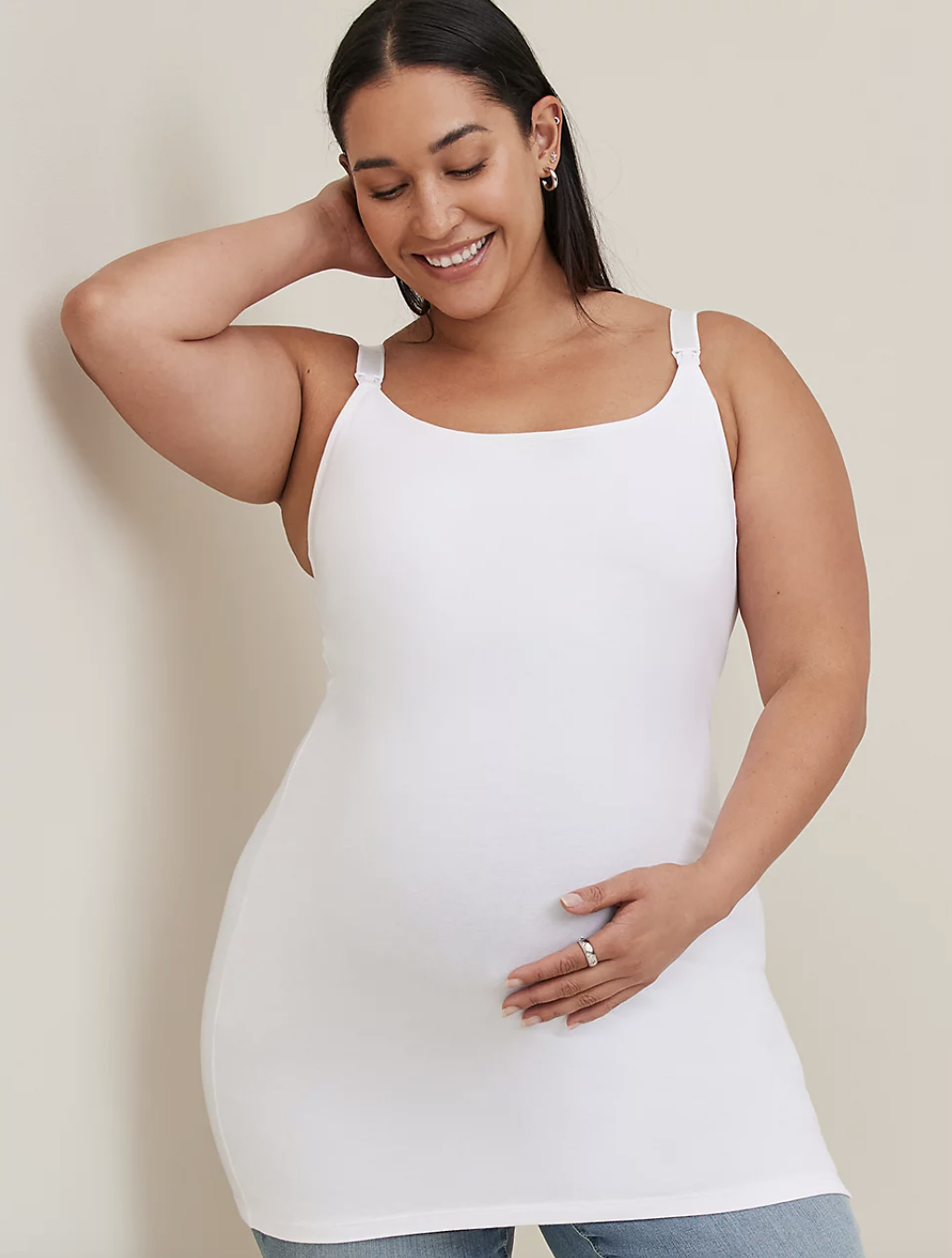 MATERNITY NURSING CAMI - FOXY WHITE