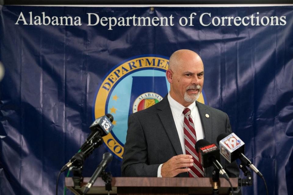 Alabama’s Commissioner of the Department of Corrections John Hamm speaks to reporters, following Kenneth Smith’s execution (REUTERS)