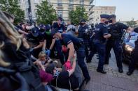 LGBT supporters protest in Warsaw