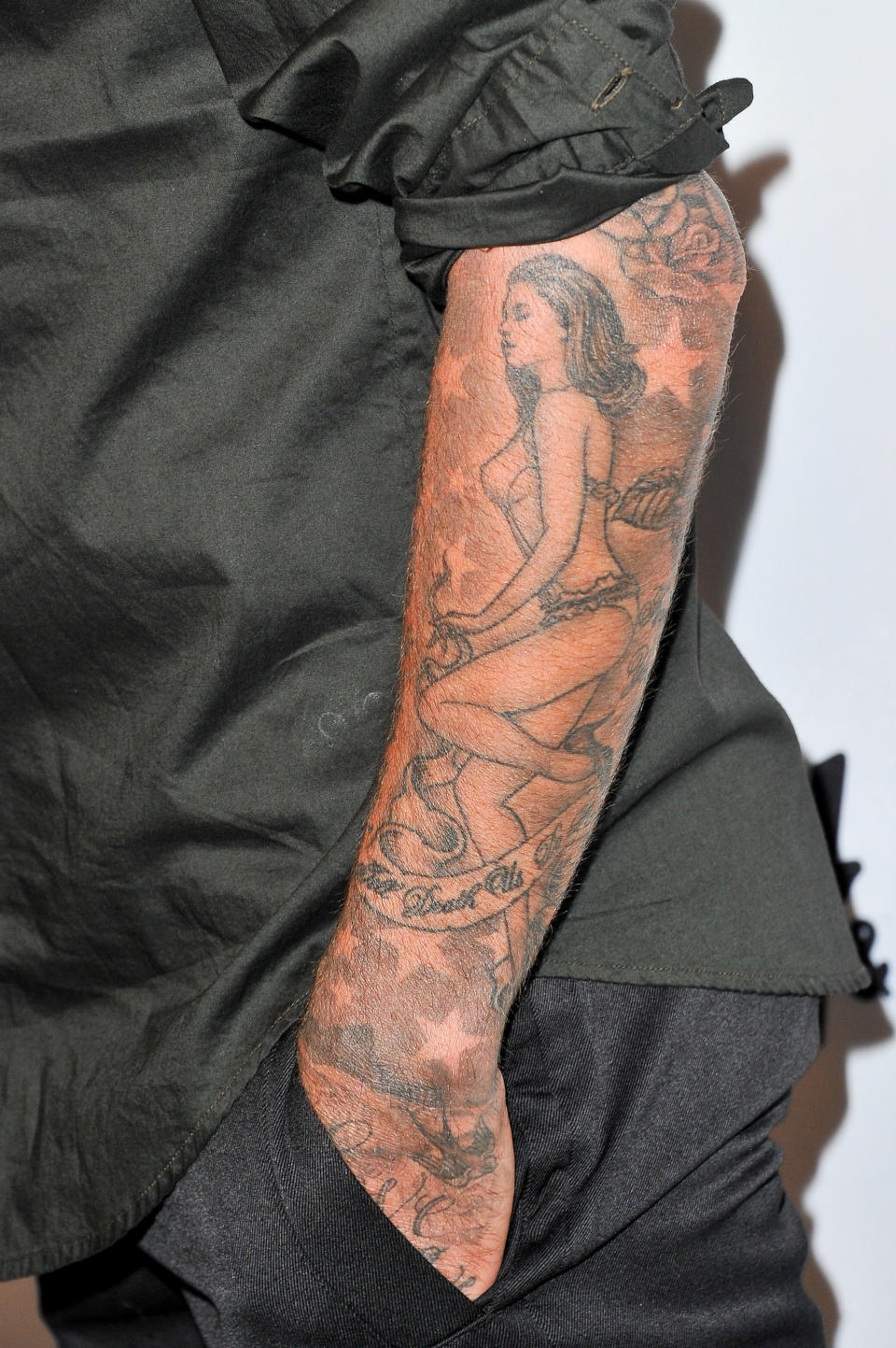 David Beckham et son tatouage "Victoria Beckham en lingerie"