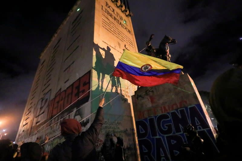 FILE PHOTO: Protest against sexual assault by the police and the excess of public force, in Bogota