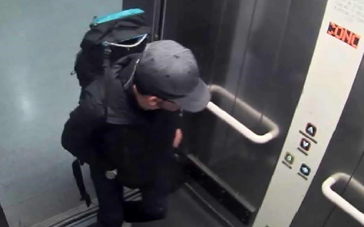 A handout photo released by the Manchester Arena Inquiry in Manchester, northern England on September 8, 2020, shows suicide bomber Salman Abedi carrying a rucksack in the lift at Victoria Station in Manchester on May 22, 2017. - A public inquiry into the May 22, 2017 suicide attack at the Manchester Arena, killing 22 people attending an Ariana Grande concert, by 22 year old Salman Abedi, started this week in Manchester. (Photo by - / Manchester Arena Inquiry / AFP) / RESTRICTED TO EDITORIAL USE - MANDATORY CREDIT "AFP PHOTO / Manchester Arena Inquiry " - NO MARKETING - NO ADVERTISING CAMPAIGNS - DISTRIBUTED AS A SERVICE TO CLIENTS (Photo by -/Manchester Arena Inquiry /AFP via Getty Images) - AFP/AFP